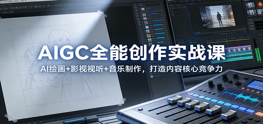 AIGC全能创作实战课：AI绘画+影视视听+音乐制作，打造内容核心竞争力-离锋创库