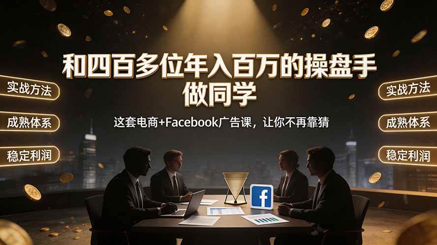 （19592期）和四百多位年入百万的操盘手做同学——这套电商+Facebook广告课，让你不再靠猜【原创双语字幕】-离锋创库