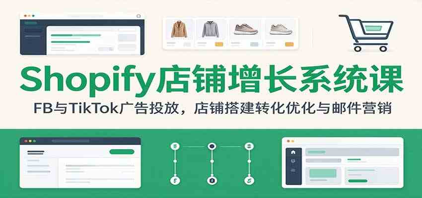 Shopify店铺增长系统课:FB与TikTok广告投放,店铺搭建转化优化与邮件营销-离锋创库