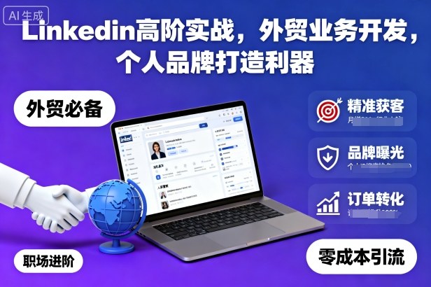 Linkedin高阶实战，外贸业务开发，个人品牌打造利器-离锋创库