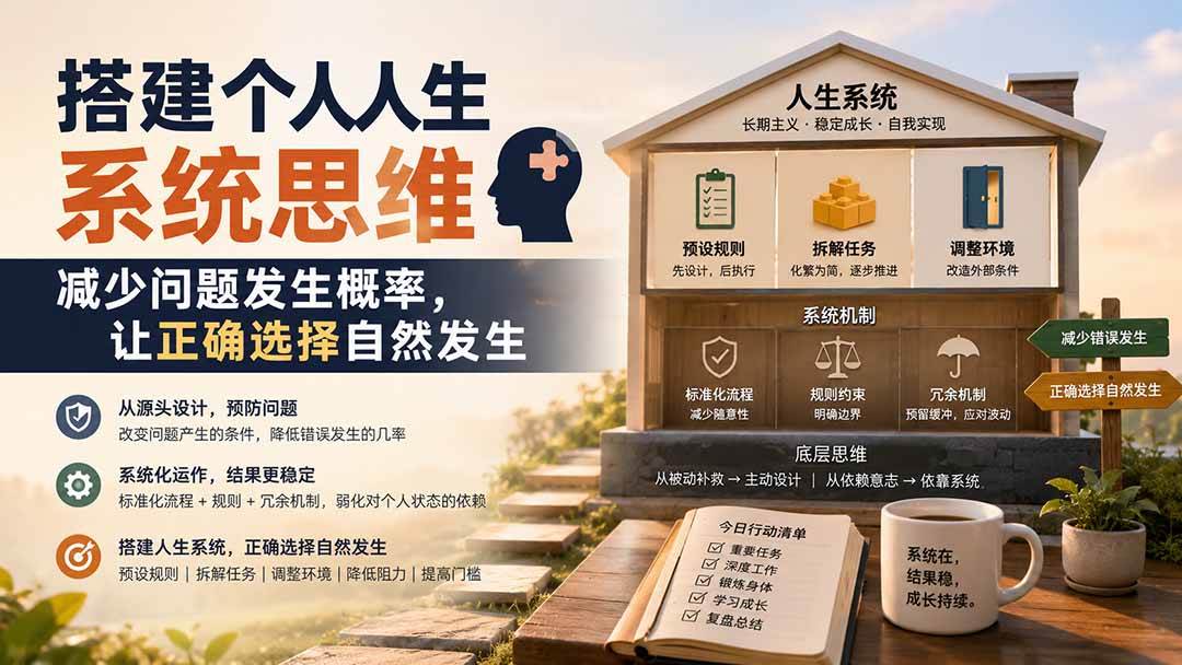 （19985期）付费文章：搭建个人人生系统思维：减少问题发生概率，让正确选择自然发生-离锋创库