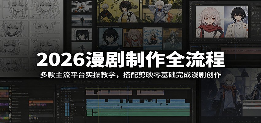 2026漫剧制作全流程:多款主流平台实操教学,搭配剪映零基础完成漫剧创作-离锋创库