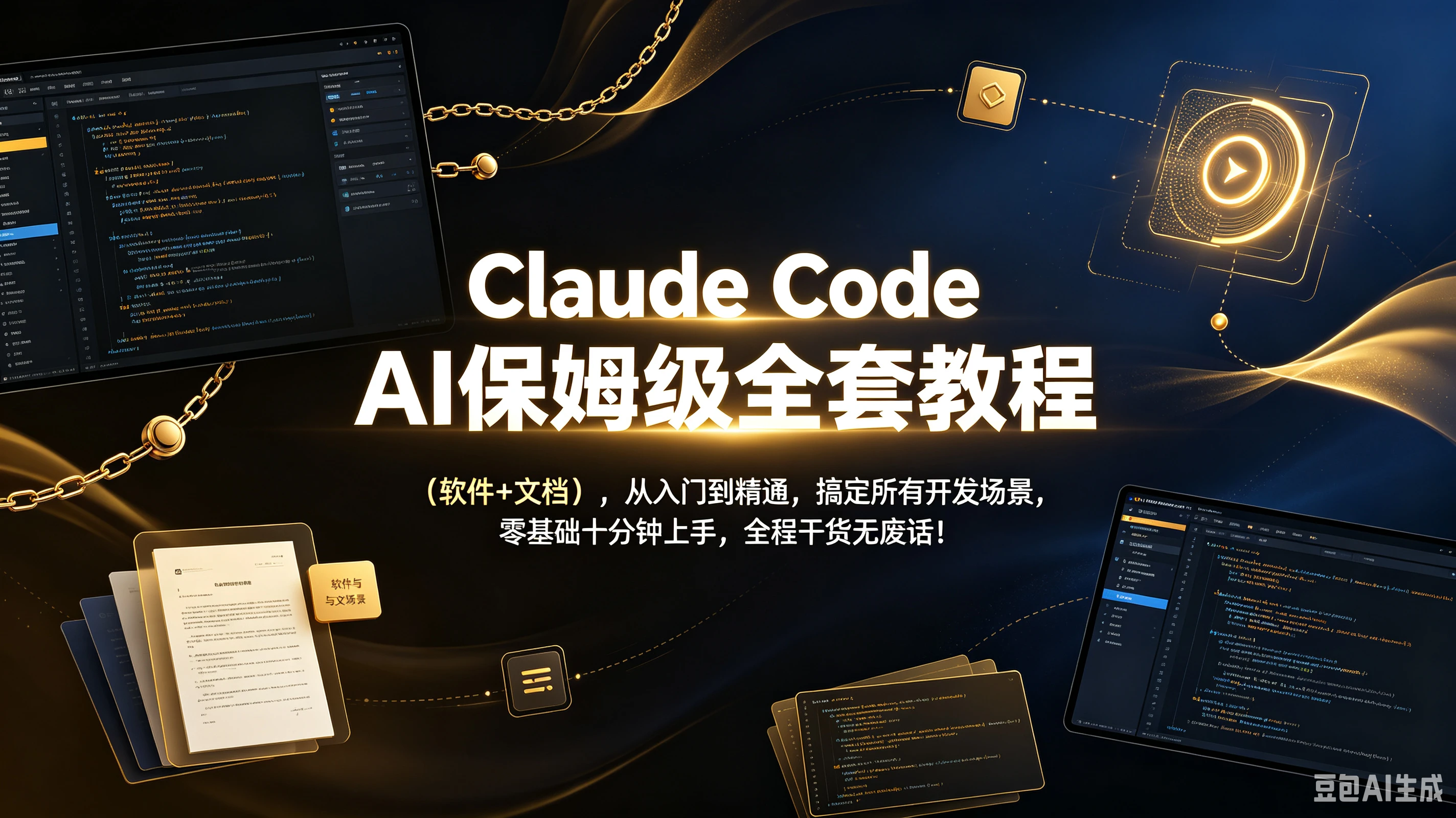 【精】Claude Code保姆级全套教程(软件+文档),从入门到精通,搞定所有开发场景,零基础十分钟上手,全程干货无废话! 【精】Claude Code保姆级全套教程(软件+文档),从入门到精通,搞定所有开发场景,零基础十分钟上手,全程干货无废话!