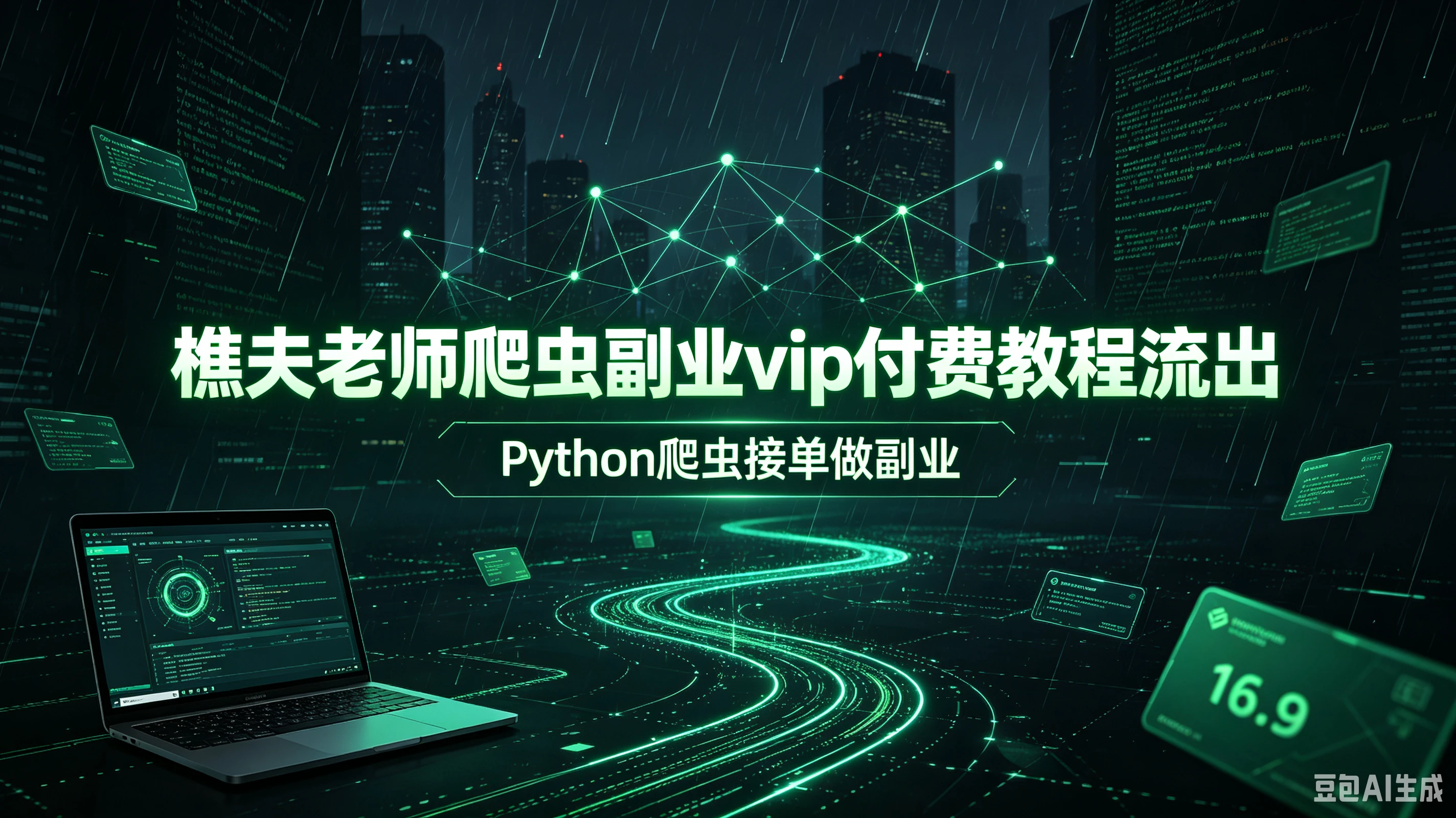 【精】樵夫老师爬虫副业vip付费教程流出，Python爬虫接单做副业-离锋创库