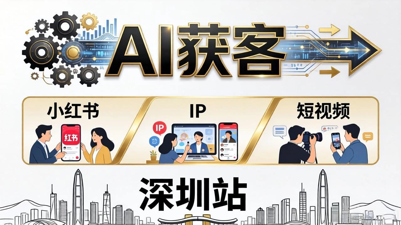【精】2026AI获客大课深圳站:4月17日-19日3天2夜拆透小红书+IP+短视频,老板操盘手必来-离锋创库