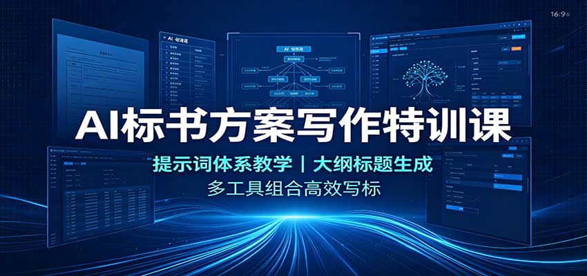 AI标书方案写作特训课:提示词体系教学,大纲标题生成,多工具组合高效写标-离锋创库