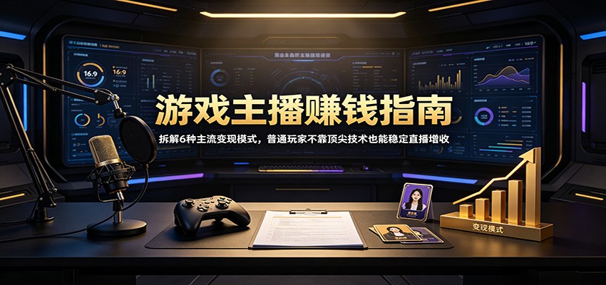 游戏主播赚钱指南：拆解6种主流变现模式，普通玩家不靠顶尖技术也能稳定直播增收-离锋创库
