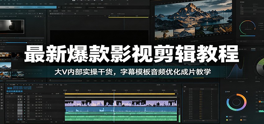 最新爆款影视剪辑教程:大V内部实操干货,字幕模板音频优化成片教学 最新爆款影视剪辑教程:大V内部实操干货,字幕模板音频优化成片教学