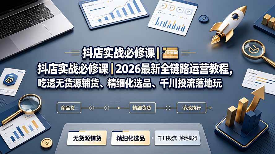 （19549期）抖店实战必修课｜2026最新全链路运营教程，吃透无货源铺货、精细化选品、千川投流落地玩法-离锋创库
