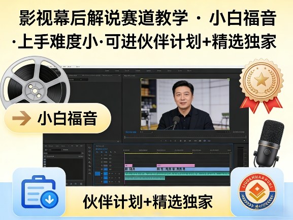 某大佬的影视幕后解说赛道教学，小白福音，上手难度小，可进伙伴计划+精选独家-离锋创库