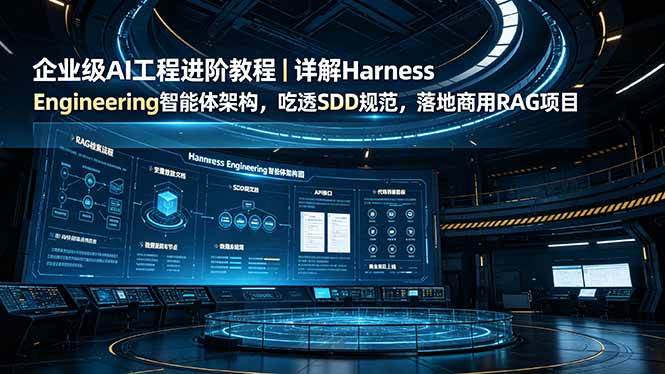 （19158期）企业级AI工程进阶教程｜详解Harness Engineering智能体架构，吃透SDD规范，落地商用RAG项目-离锋创库
