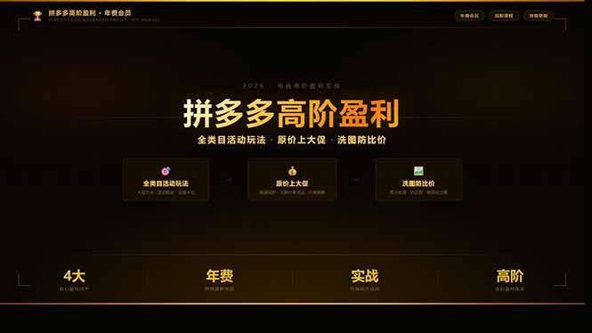 （17779期）拼多多高阶盈利年费会员：全类目活动玩法、原价上大促、洗图防比价等核心盈利技术(更新26年3月)-离锋创库