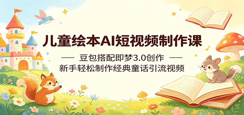 儿童绘本AI短视频制作课:豆包搭配即梦3.0创作,新手轻松制作经典童话引流视频-离锋创库