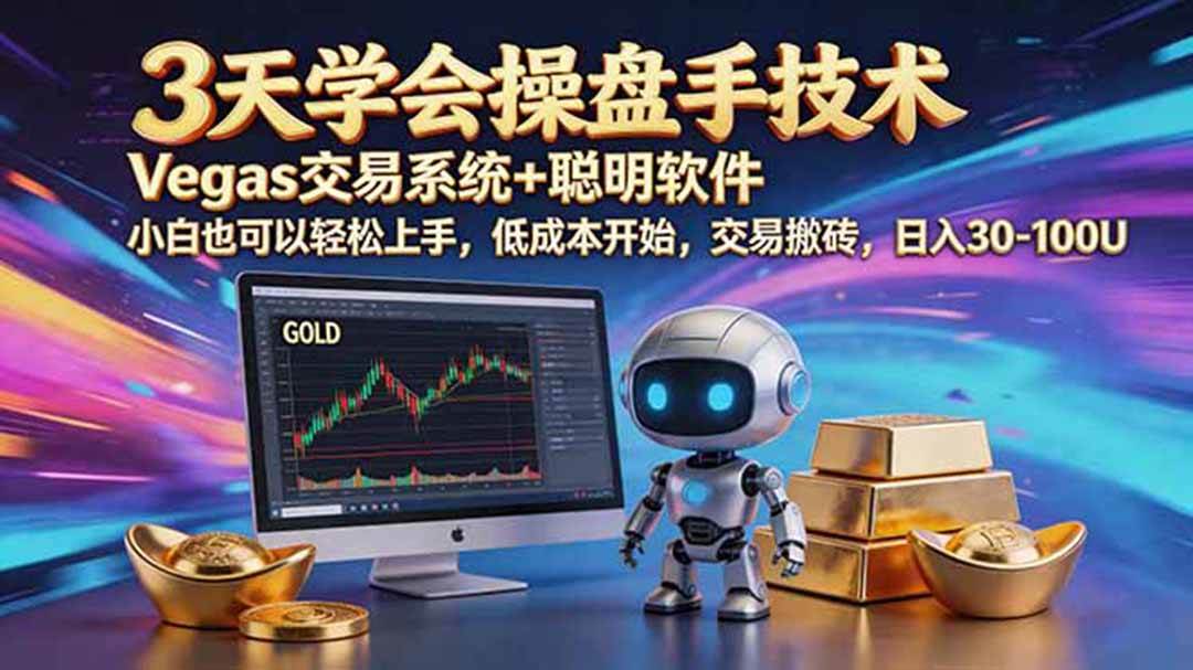 (19005期)三天学会操盘手技术,vegas技术+聪明软件,小白也可以轻松上手,日入500+-离锋创库