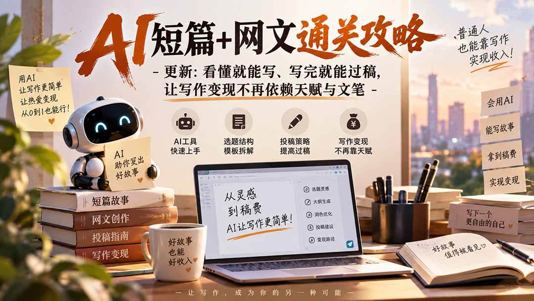 （20578期）AI短篇+网文通关攻略-更新0921：看懂就能写、写完就能过稿，让写作变现不再依赖天赋与文笔-离锋创库