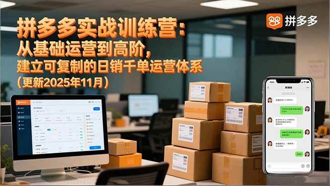 (16700期)拼多多实战训练营:从基础运营到高阶,建立可复制的日销千单运营体系(更新11月)-离锋创库