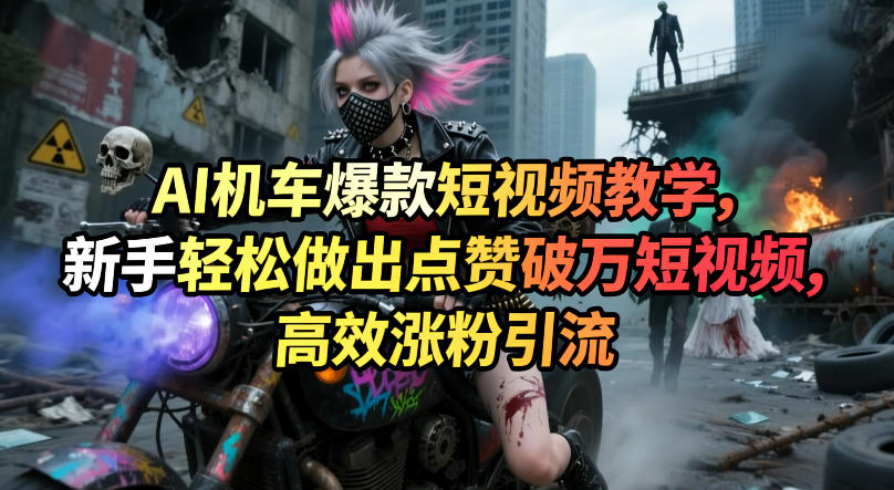 AI机车爆款短视频教学,新手轻松做出点赞破万短视频,高效涨粉引流-离锋创库