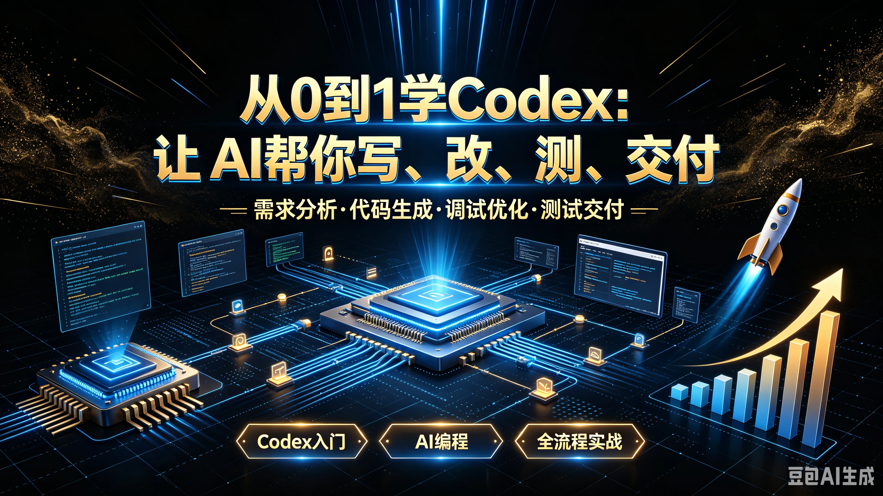 【精】从O到1学Codex:上AI帮你写、改、测、交付，需求分析·代码生成·调试优化·测试交付一Codex入门、AI编程、全流程实战-离锋创库