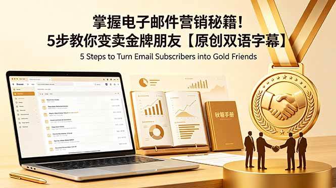 (18923期)掌握电子邮件营销秘籍!5步教你变卖金牌朋友【原创双语字幕】-离锋创库