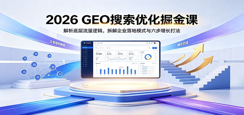 2026 GEO搜索优化掘金课:解析底层流量逻辑,拆解企业落地模式与六步增长打法-离锋创库