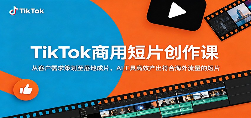 TikTok商用短片创作课:从客户需求策划至落地成片,AI工具高效产出符合海外流量的短片-离锋创库