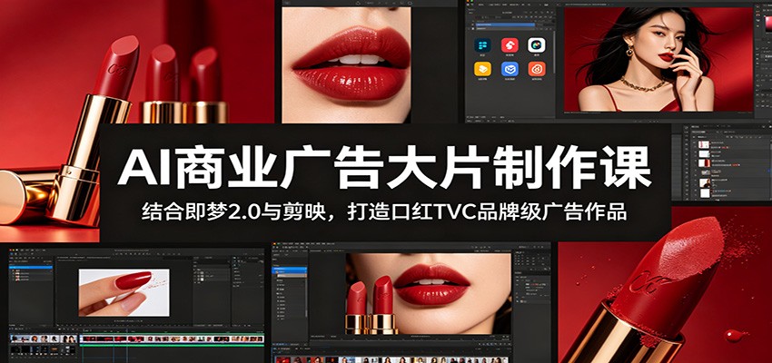 AI商业广告大片制作课:结合即梦2.0与剪映,打造口红TVC品牌级广告作品-离锋创库