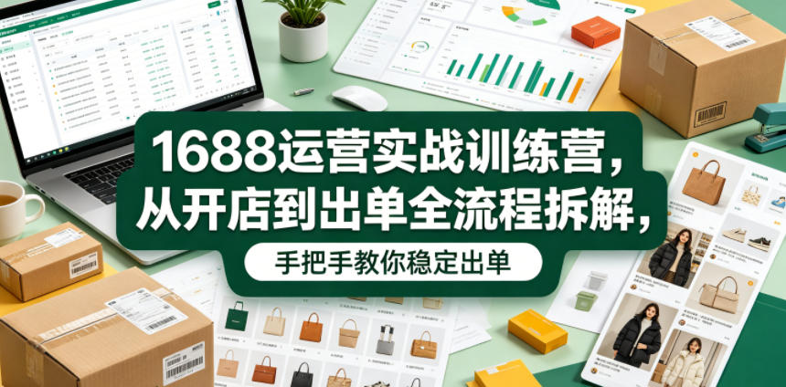1688运营实战训练营，从开店到出单全流程拆解，手把手教你稳定出单-离锋创库