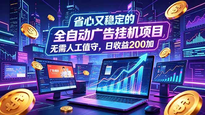 (18899期)全自动广告挂机项目,全程无需人工值守。稳定创收每日收益200+-离锋创库