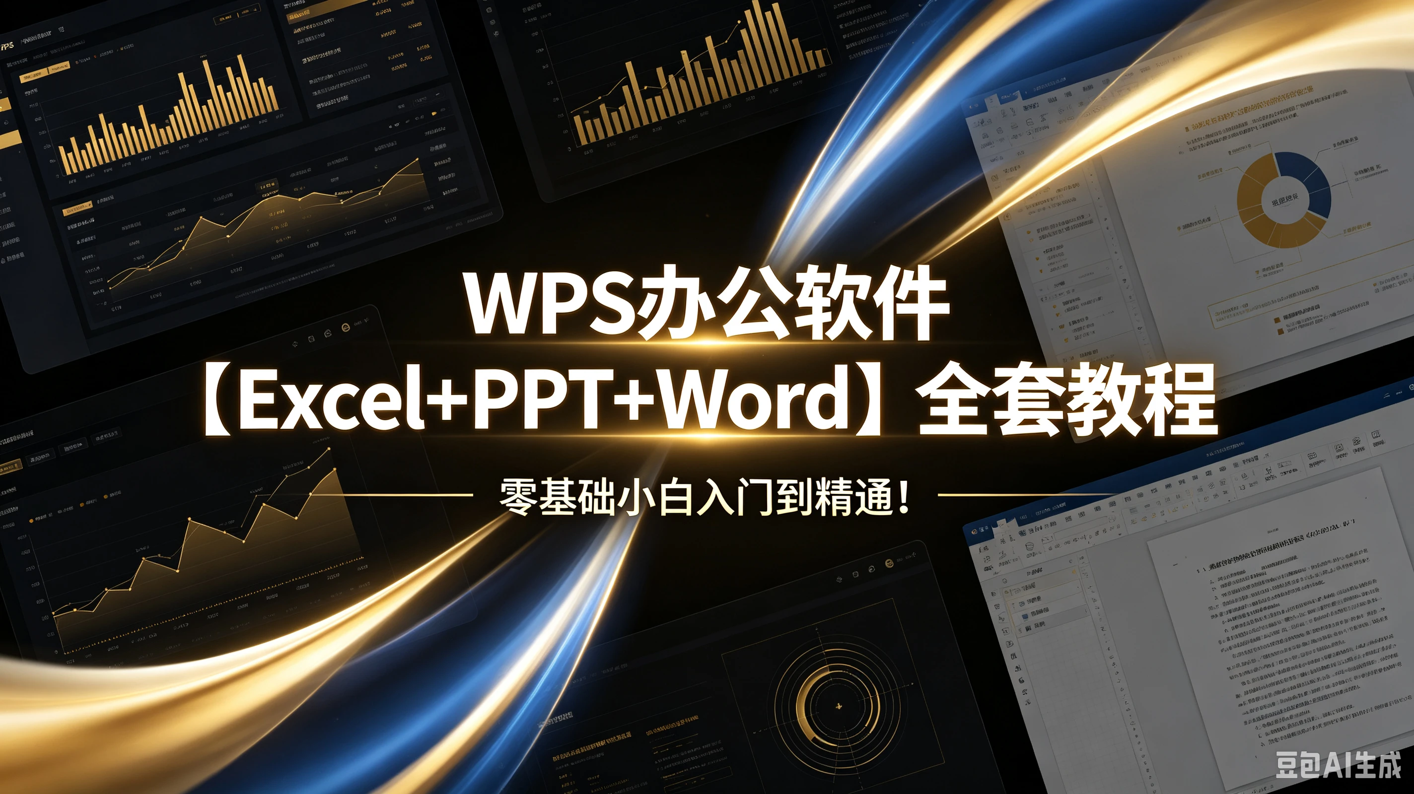 【精】WPS办公软件【Excel+PPT+Word】全套教程，零基础小白入门到精通！-离锋创库