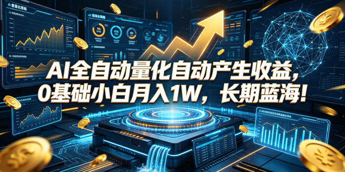 AI全自动量化自动产生收益，0基础小白月入1W，长期蓝海！【揭秘】-离锋创库