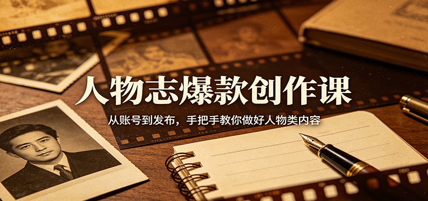 人物志爆款创作课：从账号到发布，手把手教你做好人物类内容-离锋创库