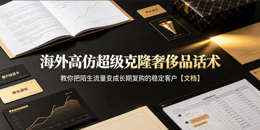 海外高仿超级克隆奢侈品话术，教你把陌生流量变成长期复购的稳定客户【文档】-离锋创库