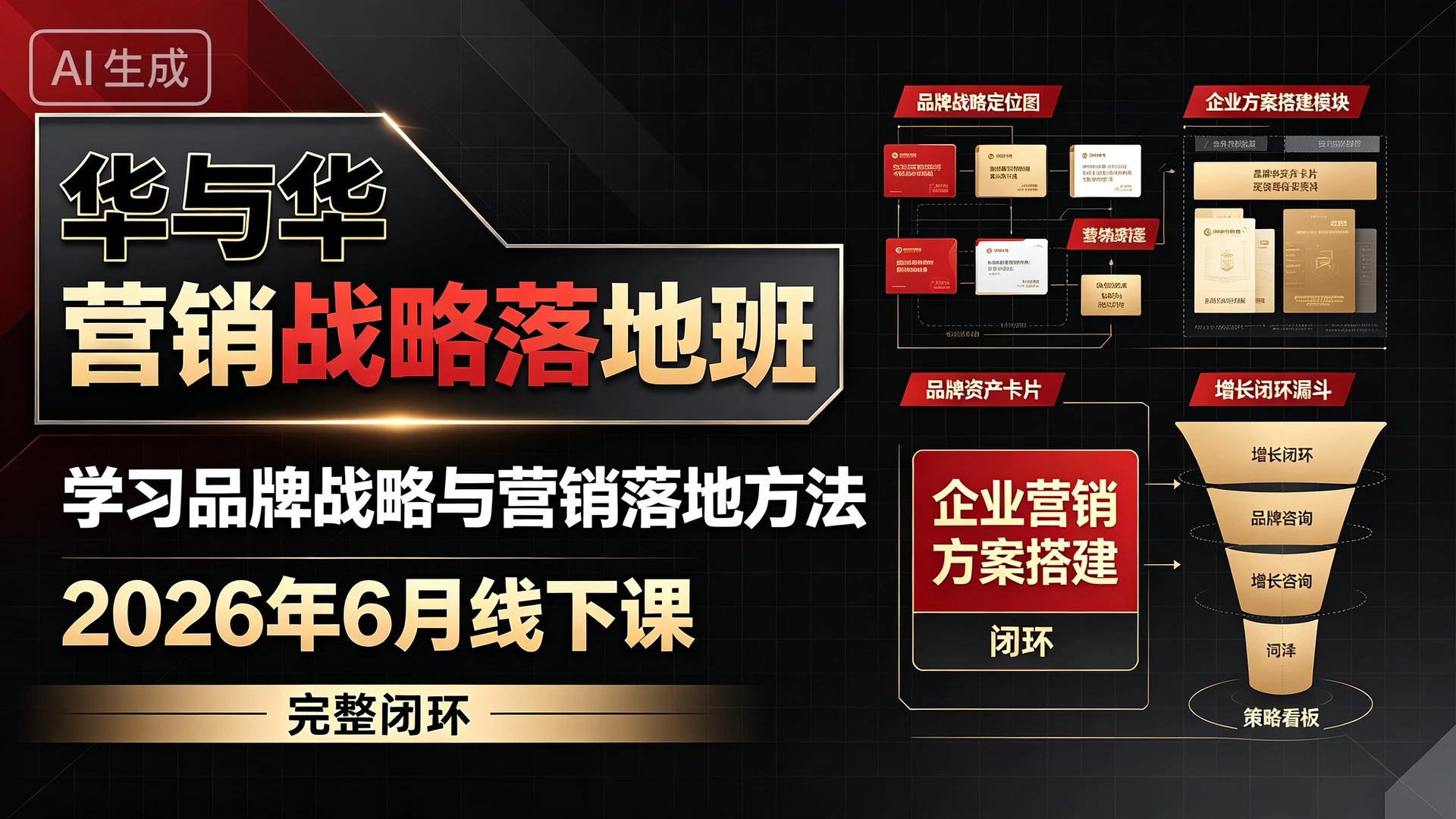 【精】华与华营销战略落地班2026年6月线下课，带你学习品牌战略与营销落地方法，掌握企业营销方案搭建的完整闭环-离锋创库