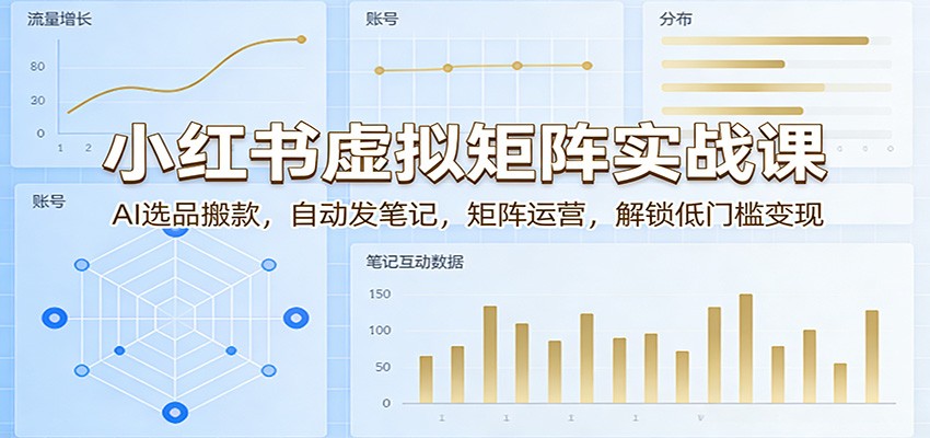 小红书虚拟矩阵实战课：AI选品搬款，自动发笔记，矩阵运营，解锁低门槛变现-离锋创库