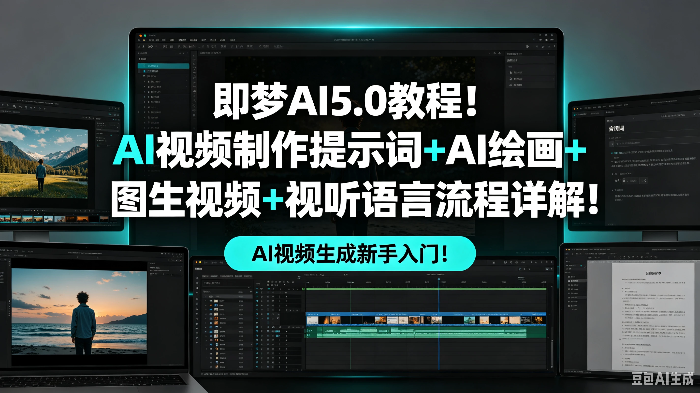 【精】即梦AI5.0教程!AI视频制作提示词+AI绘画+图生视频+视听语言流程详解! AI视频生成新手入门!-离锋创库