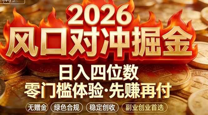 （17631期）2026美金对冲套利，无赠金对冲策略保驾护航，低门槛易上手实操。单人单日收益2000+-离锋创库