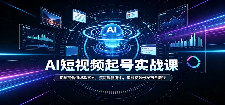 短视频AI起号实战课：挖掘高价值爆款素材，撰写爆款脚本，掌握视频号发布全流程-离锋创库