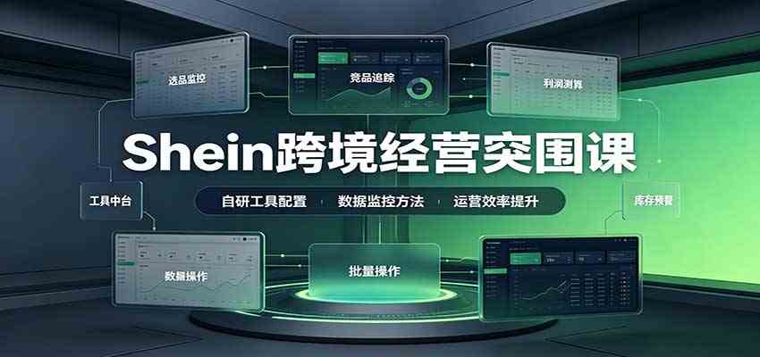 Shein跨境经营突围课：选品测品运营优化，自研工具赋能，破解单量与利润增长困境-离锋创库