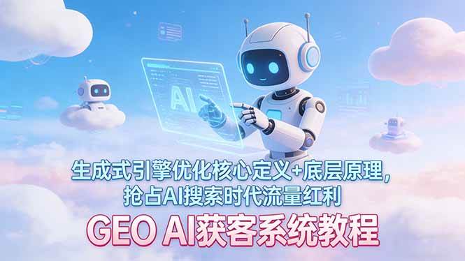 （17604期）GEO AI获客系统教程：生成式引擎优化核心定义+底层原理，抢占AI搜索时代流量红利-离锋创库