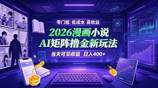 (19219期)爆款小说漫画大阅读 ai矩阵操作 当天可见收益 日入400+ 零门槛 高收益-离锋创库
