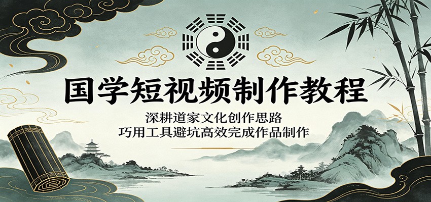 国学短视频制作教程：深耕道家文化创作思路，巧用工具避坑高效完成作品制作-离锋创库