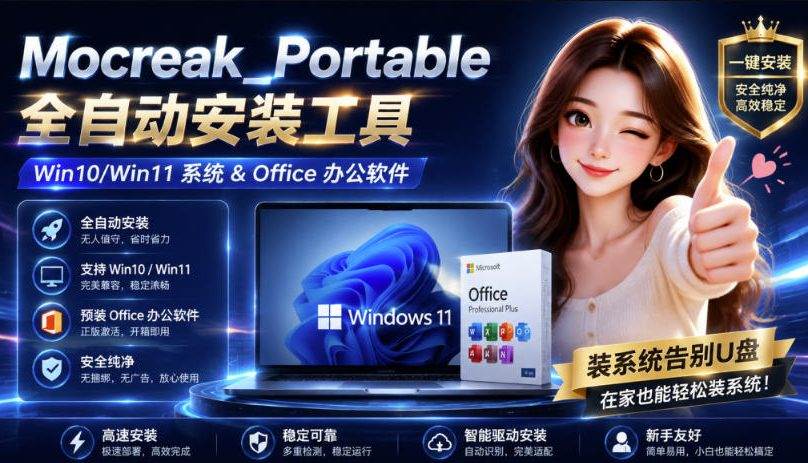 (19970期)Mocreak全自动安装office和win10、win11系统,告别U盘装系统,使用安全可靠 (19970期)Mocreak全自动安装office和win10、win11系统,告别U盘装系统,使用安全可靠