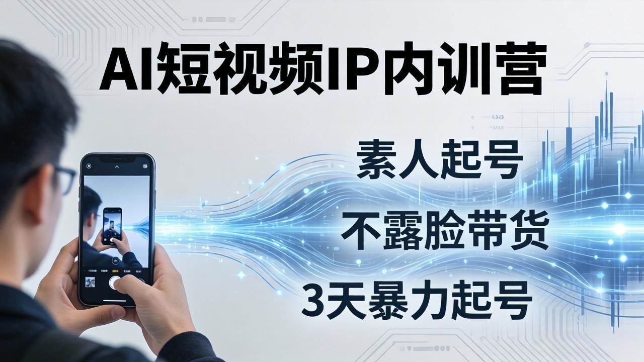 (19208期)2026AI短视频IP内训营-更新:从素人起号到不露脸带货,3天暴力起号全流程拆解-离锋创库