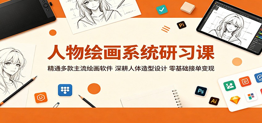 人物绘画系统研习课:精通多款主流绘画软件,深耕人体造型设计,零基础接单变现-离锋创库