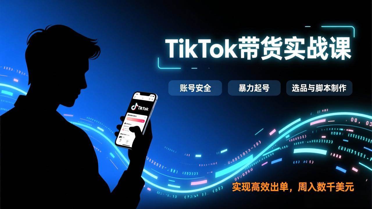 （17278期）TikTok带货实战课，涵盖账号安全、暴力起号、选品与脚本制作，实现高效出单，周入数千美元-离锋创库