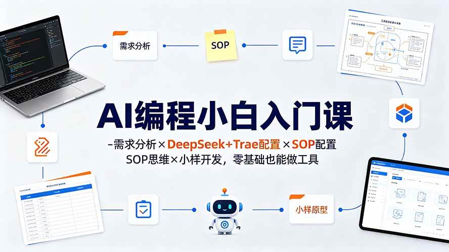 （19539期）AI编程小白入门课-需求分析×DeepSeek+Trae配置×SOP思维×小样开发，零基础也能做工具-离锋创库