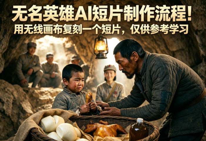 无名英雄AI短片制作流程！用无线画布复刻一个短片，仅供参考学习-离锋创库