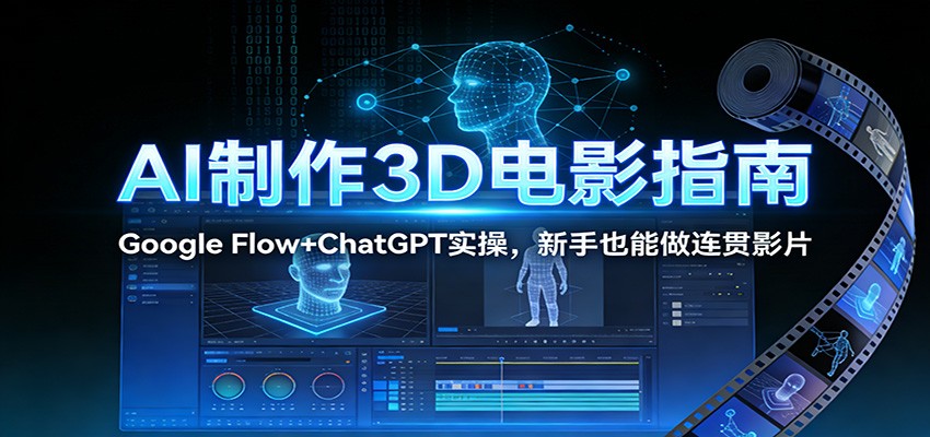 AI制作3D电影指南：Google Flow+ChatGPT实操，新手也能做连贯影片-离锋创库