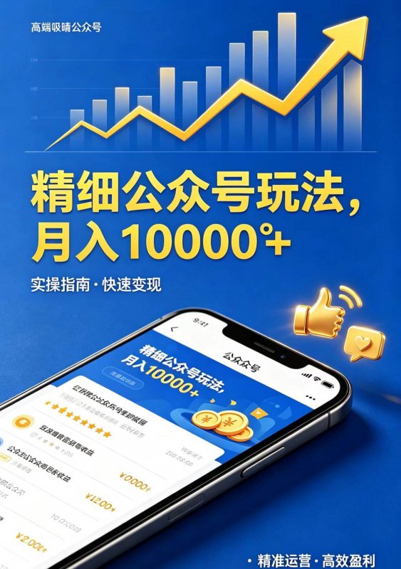 （18283期）精细公众号玩法，月入10000+，实操指南，快速变现-离锋创库