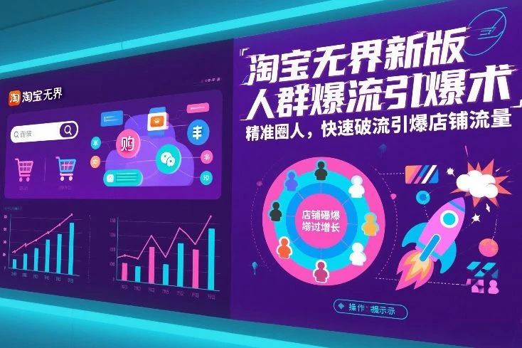 【精】淘宝无界新版人群爆流引爆术，精准圈人，快速破流引爆店铺流量-离锋创库